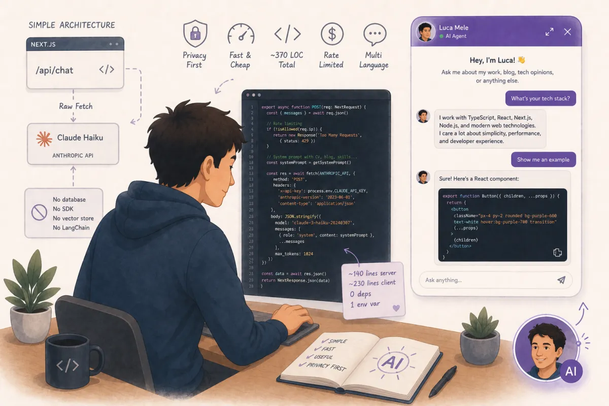 Costruire un chatbot IA per il mio portfolio — con Claude, in una sessione