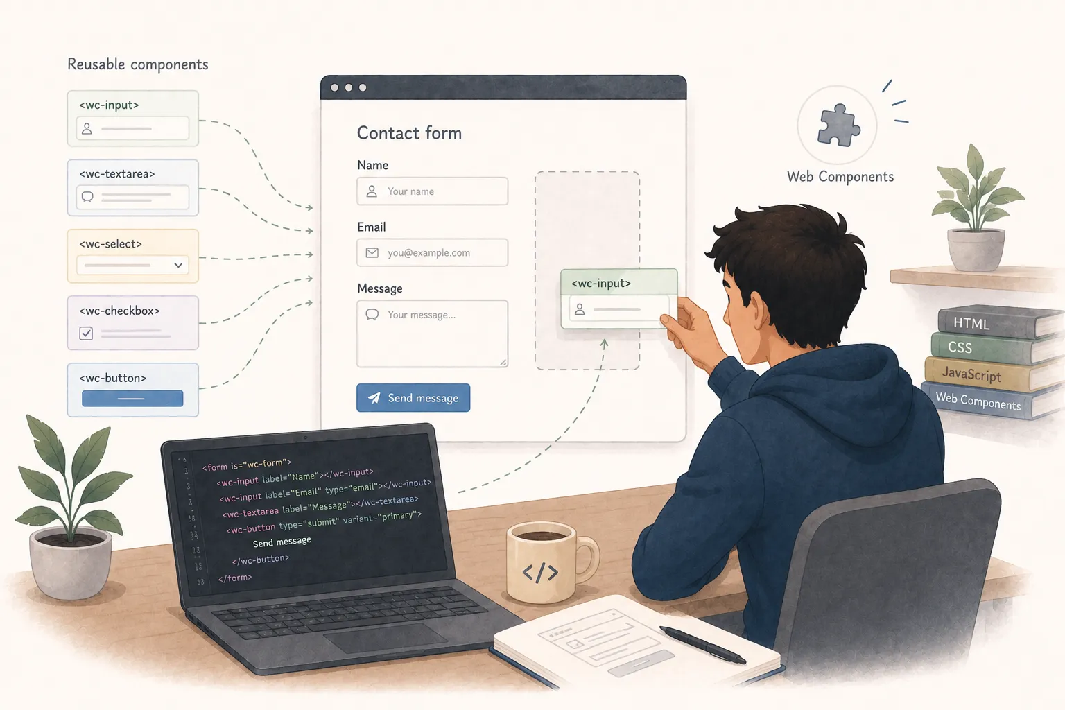 Construire un formulaire multi-étapes avec des Web Components, sans framework