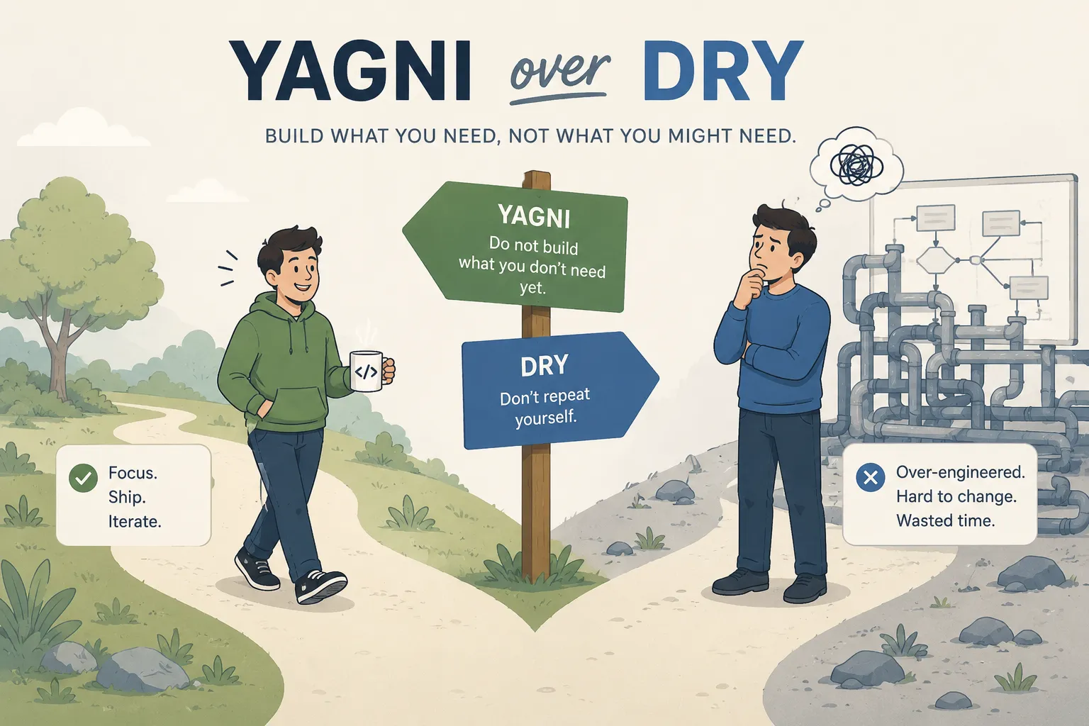 Warum YAGNI besser ist als DRY (und warum DRY missverstanden wird)
